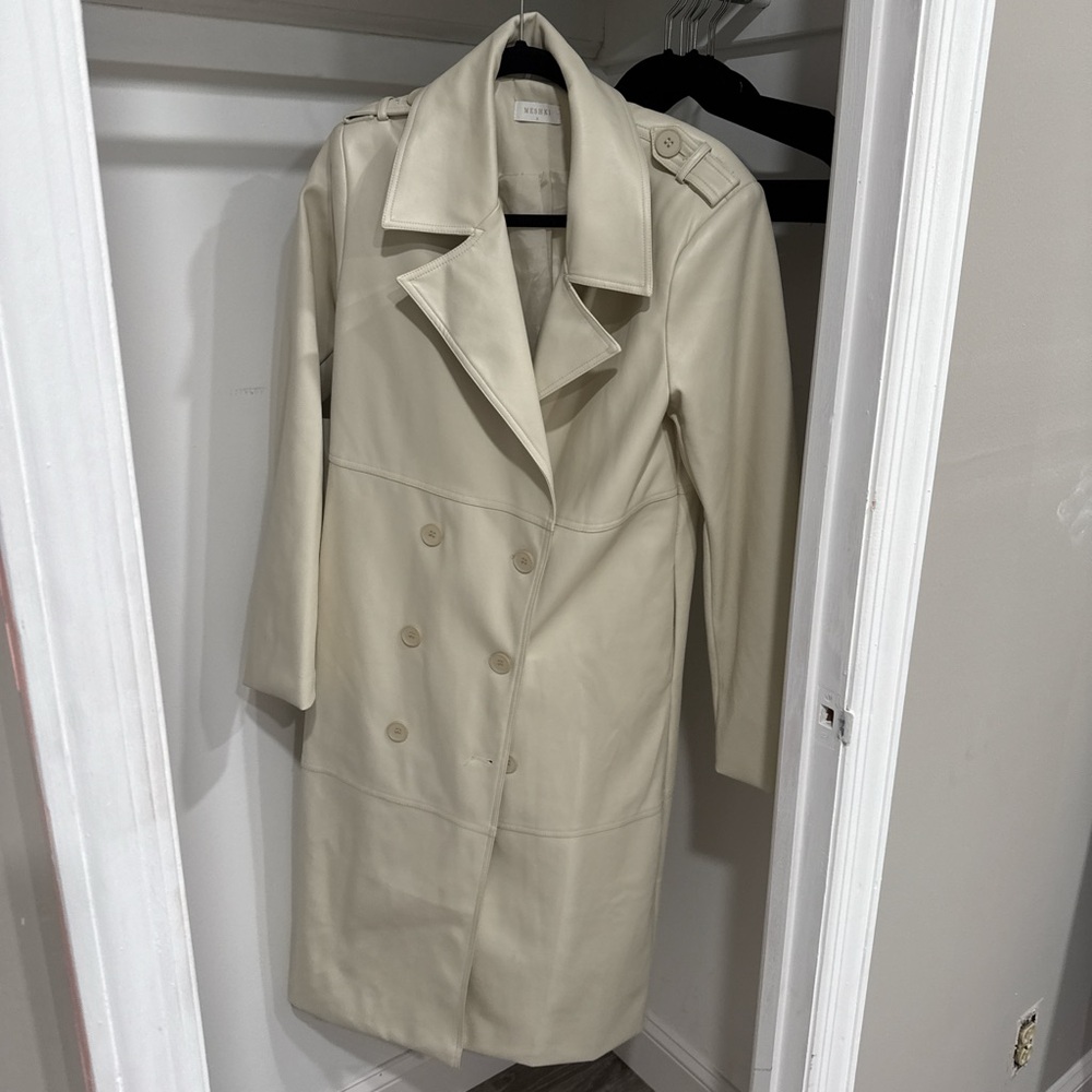 Meshki Cream Trench Coat Classic Style